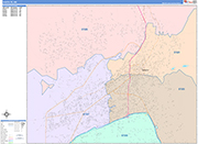 Santa Fe  Wall Map Color Cast Style